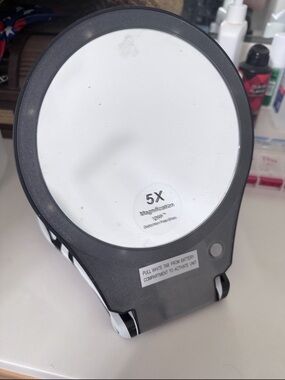 Source Unknown Black and White 5X Magnifying Makeup Mirror